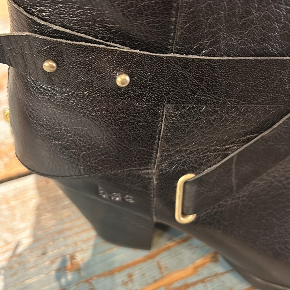 b.o.c born Black richardson double zipper ankle boot 9.5 Leather Buckle Strap - Picture 5 of 8